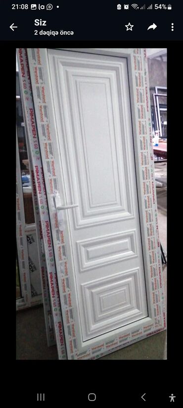 Plastik qapılar: Yeni Plastik qapı 80x200 sm Zamok ilə, Zəmanətli, Pulsuz quraşdırma, Ödənişli çatdırılma, Rayonlara çatdırılma — 24