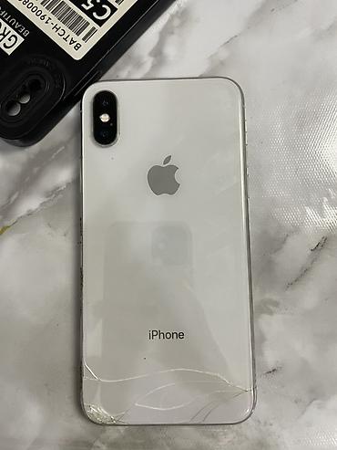apollo twin x: IPhone X, Б/у, 64 ГБ, Серебристый, Чехол, 73 % — 1