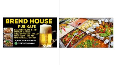Şirniyyat məhsulları: Brend House Pub Kafe tərəfindən müxtəlif yeməklər təklif olunur