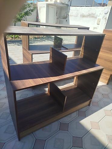 parfum vitrine: Mağaza vitrinləri və kassalı stend dəsti - Material: ağac teksturalı — 2