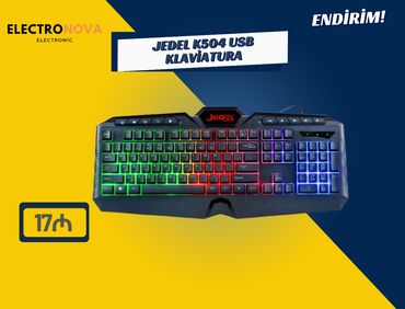 Klaviaturalar: JEDEL K504 USB Klaviatura ⌨️ Erqonomik dizayn – rahat yazı təcrübəsi ⚡