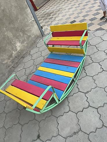 качели и горки: Детский уличный игровой комплект. Состав: - Качалка-«лодочка» — 1