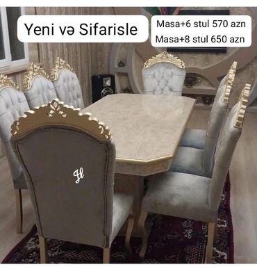 Masa və oturacaq dəstləri: Yeni və Sifarisle ‼️Masa desti ✔️Yüksək keyfiyyət münasib qiymət