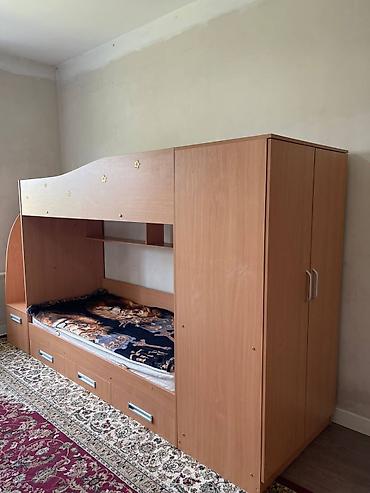 bunk bed: Детский мебельный комплекс «кровать-чердак + шкаф-купе/секции — 4