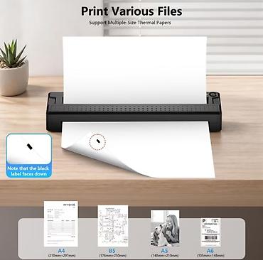 termal printer: Portativ termal printer - Çoxölçülü termal kağız dəstəyi: A4 (210×297 — 1