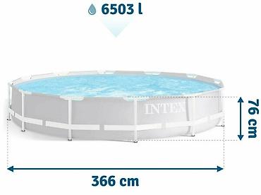 Бассейны: 366/76см. Intex 26712 Каркасный бассейн Prism Frame 6503л — 4