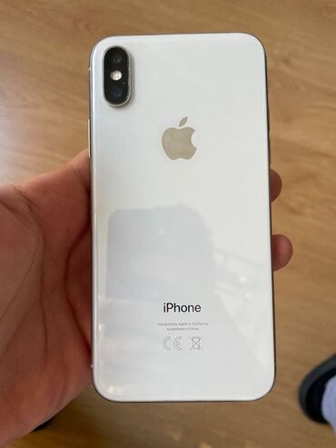 Apple iPhone: IPhone X, Б/у, 64 ГБ, Белый, Зарядное устройство, Защитное стекло, Чехол, 100 %