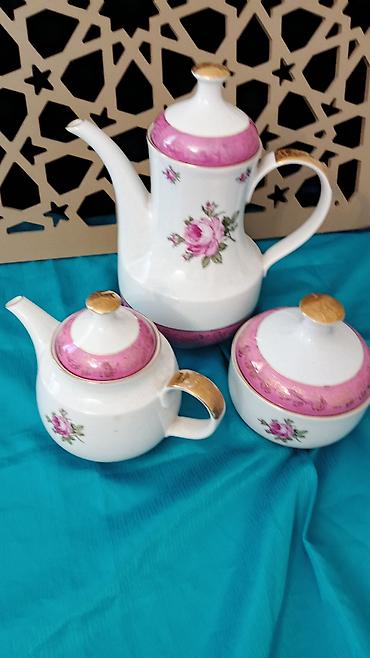 xrom caydan: Çay dəsti, rəng - Ağ, Farfor — 1