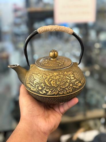 çaynik: Yeni, rəng - Qara, Dəm caydanı, Çuqun — 5