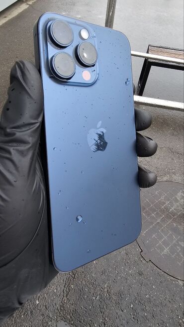 айфон полтавка: IPhone 15 Pro Max, Жаңы, 256 ГБ, Pacific Blue, Заряддоочу түзүлүш, Коргоочу айнек, Каптама, 99 %