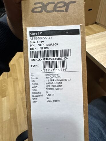 Acer: Yeni Acer Aspire, 15.6 ", Intel Core i5, 512 GB, Ünvandan götürmə, Pulsuz çatdırılma, Ödənişli çatdırılma — 7