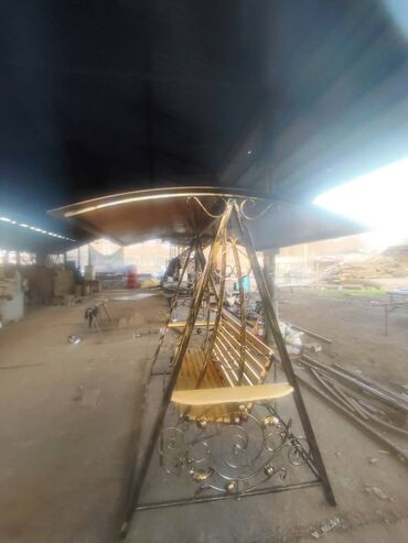 Садовые качели: Садовые качели Металл, Со спинкой, С крышей — 18