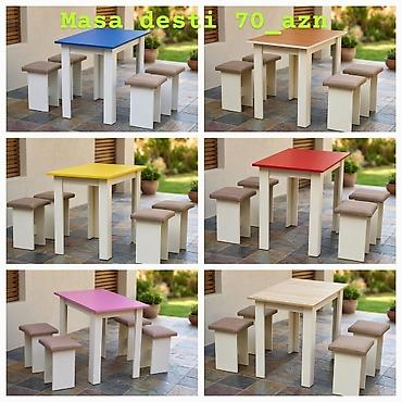 Mebel dəstləri 1) Masa dəsti – 70 AZN - Rəng seçimi: mavi, sarı