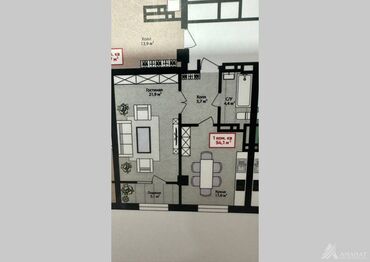 дом для отдыха: 1 комната, 54 м², Элитка, 14 этаж