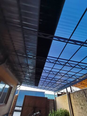 Сварка: Навес из поликарбоната с металлическим каркасом. Подходит для создания — 5