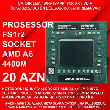 Masaüstü kompüterlər və iş stansiyaları: Prosessor AMD A6 AMD A6-4400M, İşlənmiş