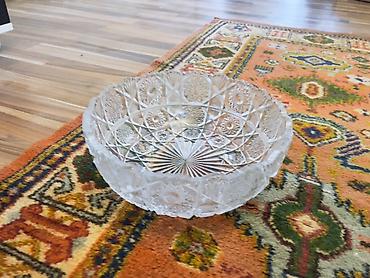 Konfet qabları: Kəsimli şüşə/kristal qab dəsti - 3 ədəd dekorativ şüşə/kristal qab - — 23