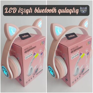 qulaq: Uşaq üçün bluetooth qulaqlıq🎧 Gur LED işıqlıdır (həm dairəvi hissədə🐾