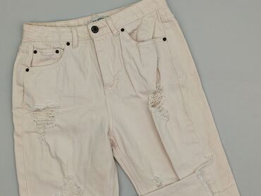 czarne spodnie z wysokim stanem z dziurami: PULL&BEAR, Jeansy damskie, rozmiar XS