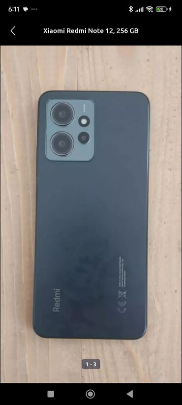 telefon xetti olmadan internet: Xiaomi Redmi Note 12, 128 GB, rəng - Qara, 
 Barmaq izi, İki sim kartlı, Face ID