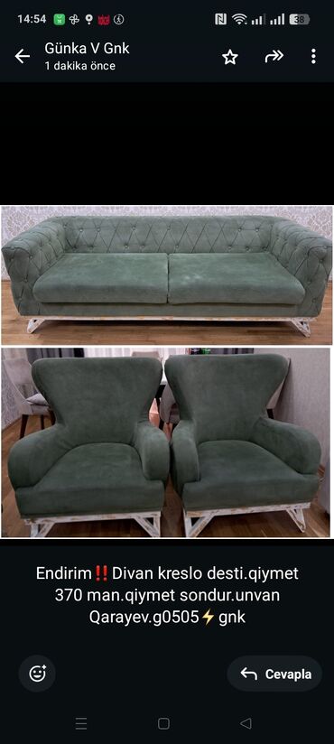 атлант кресло: Endirim‼️Divan kreslo desti.qiymet 370 man.qiymet sondur.unvan