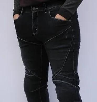 Farmerke: Muške crne farmerke – moto/urban stil - Kroj: slim/straight sa — 22