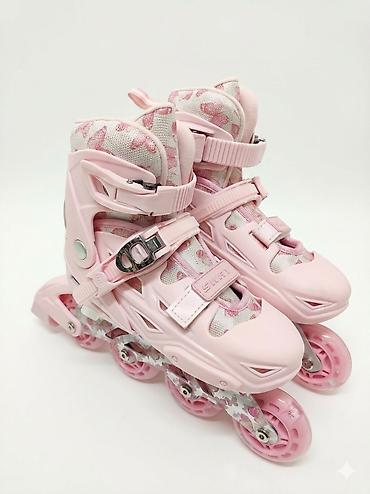 Детские раздвижные роликовые коньки, комплект - Формат: инлайн-скейт lalafo.kg да Детские раздвижные роликовые коньки, комплект - Формат: инлайн-скейт