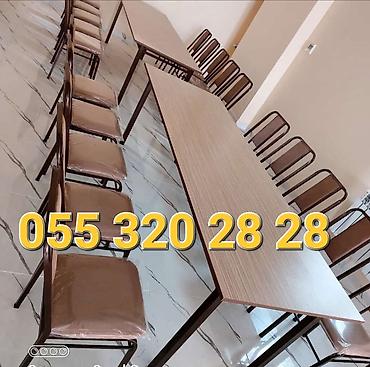 Masa və oturacaq dəstləri: Qonaq otağı üçün, Yeni, Dördbucaq masa, 10 stul — 26