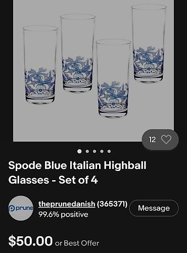 dioptrija plus 1: Luksuzne nove case Spode Blau Italija Hi Ball. Set od 4 nove luksuzne — 4