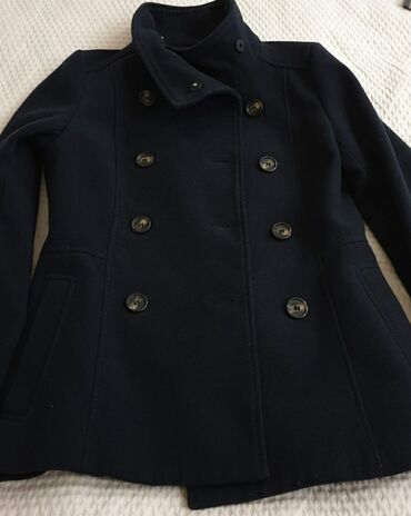 kožna jakna s: H&M teget kaput, vel. 36, par puta nosen, ocuvan
