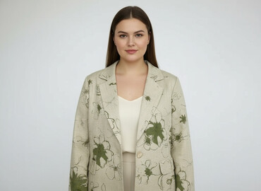 beżowy żakiet do sukienki: Yaxina Fashion, Піджак жіночий, розмір 3XL