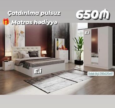 qatlanan carpayı: *Yataq Dəsti 650Azn💥* 🎁Matras hədiyyə ✔️Rəng seçimi var ✔️Şəhər