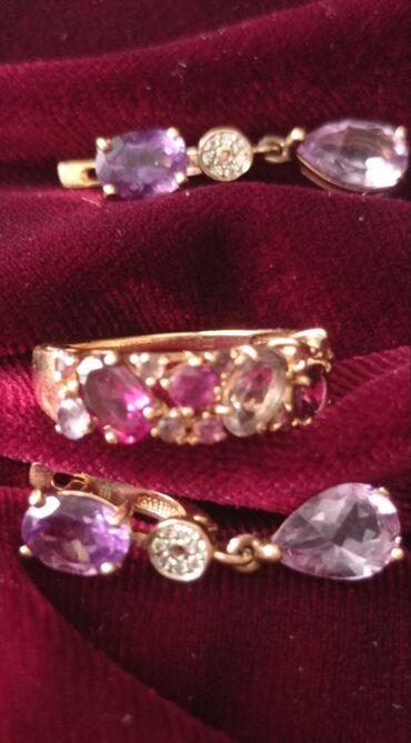 украшение золото: СРОЧНО!!! Нежный красивый набор - серьги и кольцо из натуральных