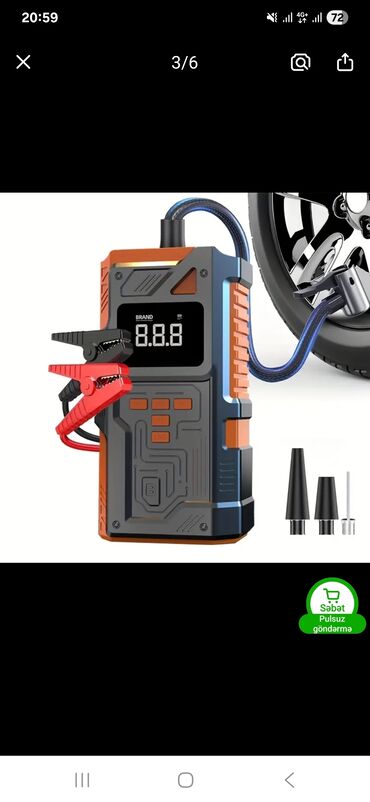 Avtomobil üçün alətlər: 🚗 3-ü 1-də Super Multifunksional Avtomobil Avadanlığı ✔️ Akkumulyator