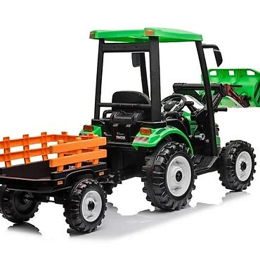 Traktori: Dečiji električni traktor sa prikolicom i utovarivačem – Premium — 7