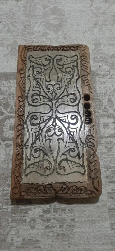 Nərdlər: Oyma naxışlı taxta nərd taxtası - Material: bərk ağacdan əl işi oyma — 8