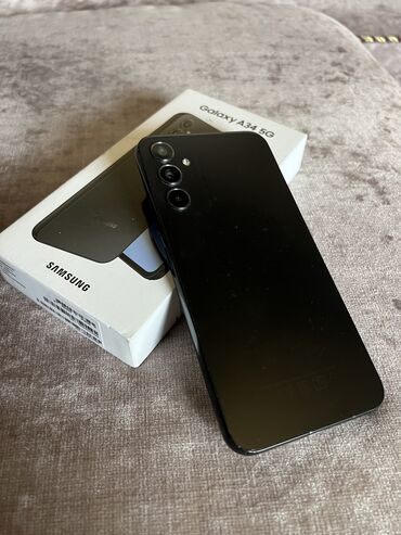 Samsung: Samsung Galaxy A34 5G, Б/у, 128 ГБ, цвет - Черный