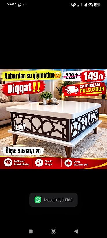 Transformer jurnal masalar. Ölçü: 90*60 bağlı vəziyyətdə H38 90*120