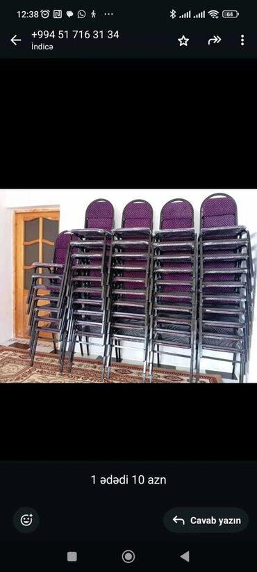 Digər ixtisaslar: Mətbəx üçün, Yeni, Qatlanan, rəng - Bordo Stul