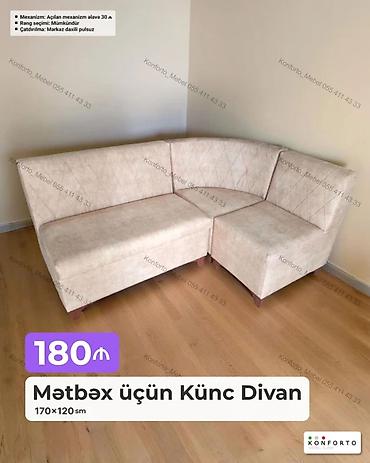 Künc divan, Mətbəx üçün, Parça, Açılan lalafo.az -da Künc divan, Mətbəx üçün, Parça, Açılan