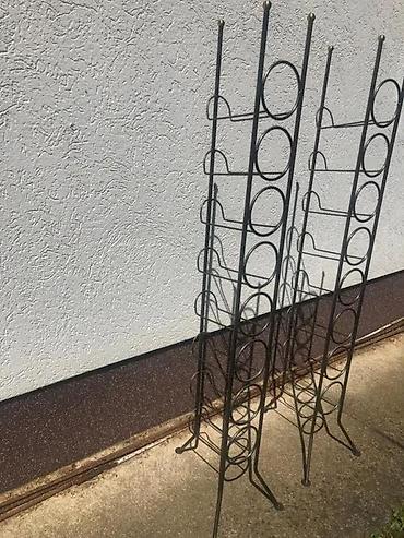 Ostali stilski dekor: Metalni stalak za vino – set od 2 komada - Materijal: čelik/kovano — 15