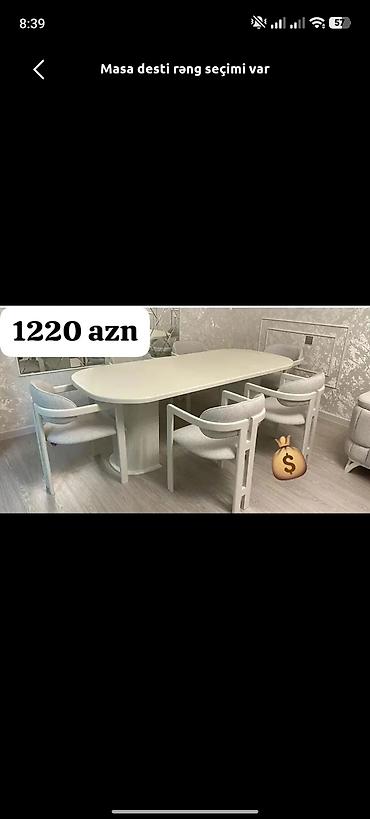 salon stullari: Yeni, Oval masa, 6 stul — 1