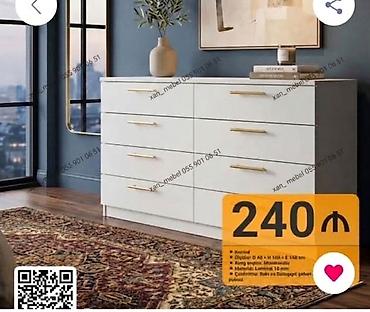 kamod guzgu: Ağ rəngli komod dəsti – müasir minimal dizayn Məhsul təsviri: - 4–5 — 3