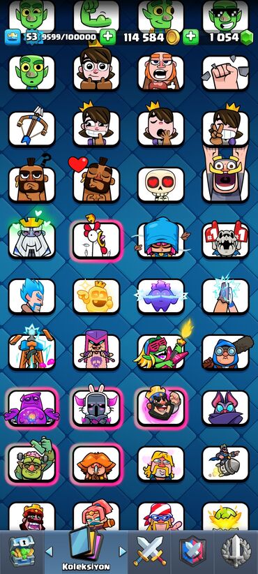 Digər kolleksiyalar: Clash Royale hesabı - Kral səviyyəsi: 53 - Kupa Yolu: 11 450 kubok — 9