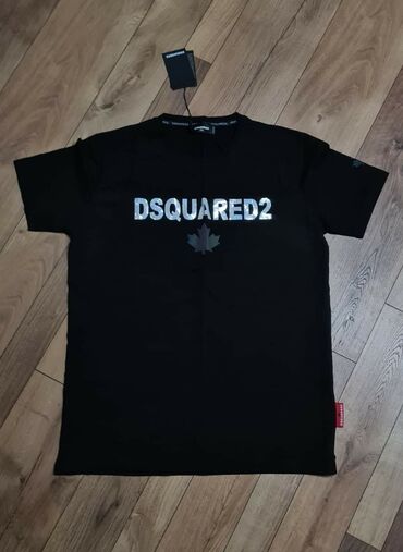 bershka muske majice: Short sleeves T-shirt, 2XL (EU 56), Dsquared2, color - Black, Cotton