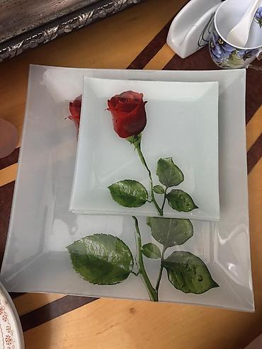 payiz yarpaq sekilleri: Boşqablar, 2 ədədli dəst, rəng - Ağ, Şüşə — 1