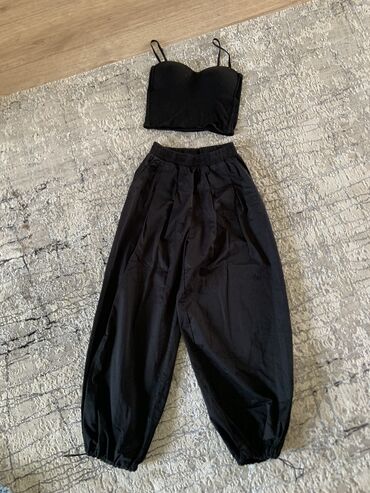 брюки женские черные: Классические, Широкие, Высокая талия, Лето