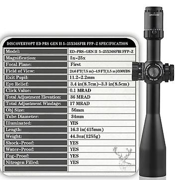 array informatika pdf 2025: DiscoveryOPT ED PRS GEN II 5-25x56SFIR FFP-Z tüfəng optik nişangahı - — 2