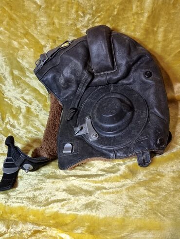 Антиквариат: Шлем танкиста 1945 год. кожаный зимний с натуральным мехом