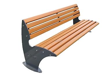 mebel alışı: Metal karkaslı taxta skamya - İstifadə sahəsi: həyət, bağ, park — 2